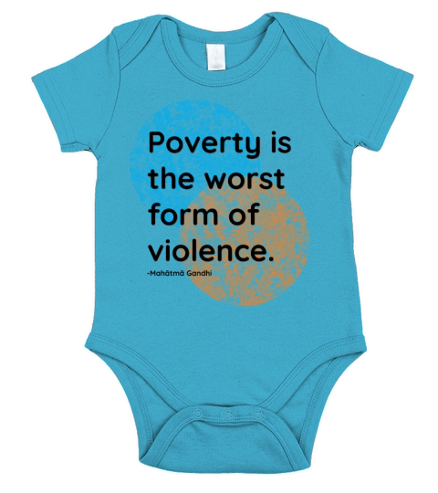 Mahatma Gandhi Poverty Violence Quotes Short Sleeve Baby One-Piece
