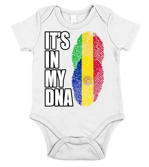 Malian And Andorran Mix Heritage DNA Flag Short Sleeve Baby One-Piece