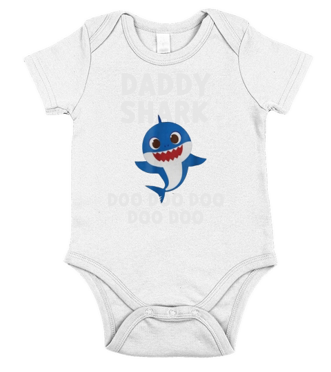 Mens Pinkfong Daddy Shark Official Short Sleeve Baby One-Piece