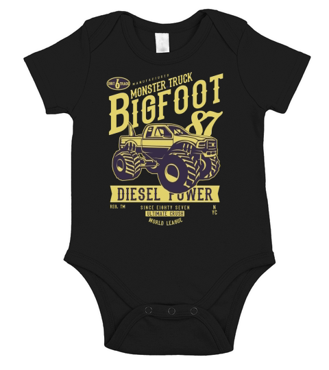 Monster Truck Short Sleeve Baby One-Piece
