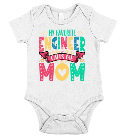 My Favorite Engineer Calls Me Mom Funny Engineers Short Sleeve Baby One-Piece