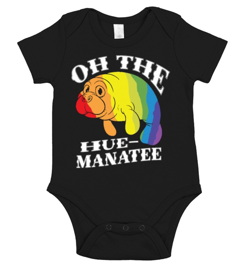 Oh The Hue Manatee LGBT for a Manatee Lover Short Sleeve Baby One-Piece