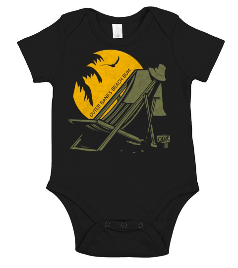 Outer Banks Beach Bum OBX Army Green Vintage Short Sleeve Baby One-Piece