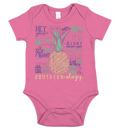 Pineapple Talk Southern to Me Short Sleeve Baby One-Piece