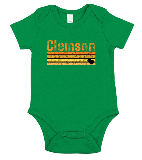 Retro 80s Style Clemson South Carolina Trendy Short Sleeve Baby One-Piece