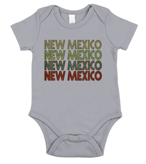 Retro America State Flag Vintage New Mexico Short Sleeve Baby One-Piece
