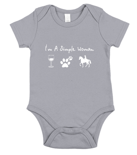 Riding horse wine dog i&#8217;m a simple woman Short Sleeve Baby One-Piece