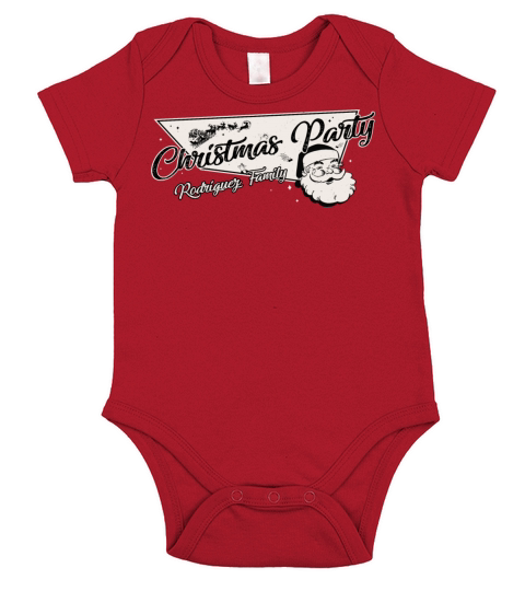 Rodriguez Family Ready for Christmas Party Short Sleeve Baby One-Piece
