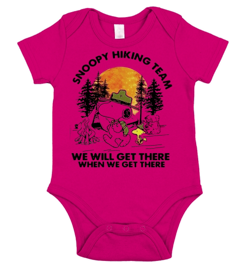 Snoopy hiking team we will get there when we get there t-shirt Short Sleeve Baby One-Piece