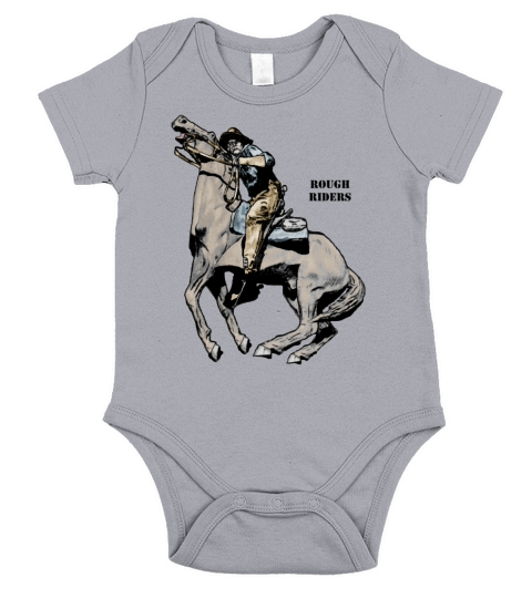 Spanish American War Rough Riders Soldier on Horse Short Sleeve Baby One-Piece