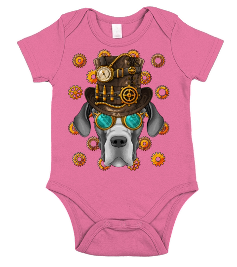 Steampunk Great Dane Medieval Victorian Steam Powe Short Sleeve Baby One-Piece