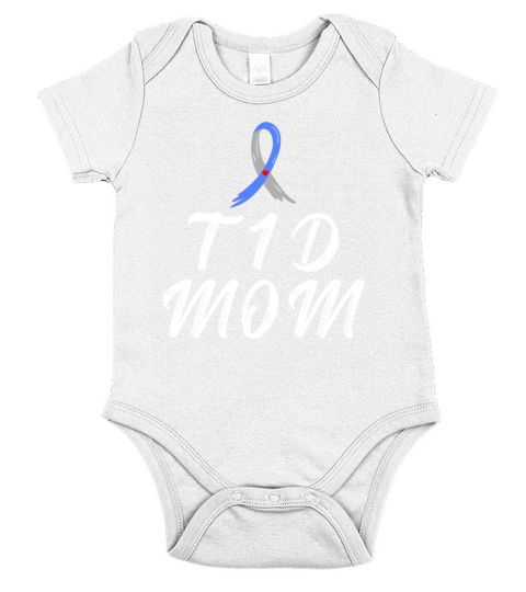 T1D Mom Diabetes Type 1 Awareness Month Short Sleeve Baby One-Piece