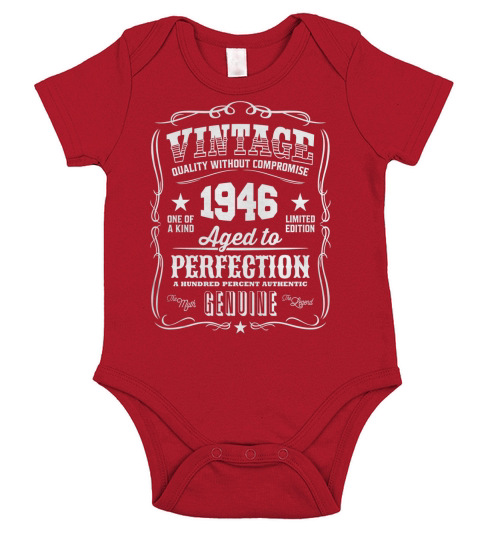 Vintage 1946 Aged to Perfection Short Sleeve Baby One-Piece