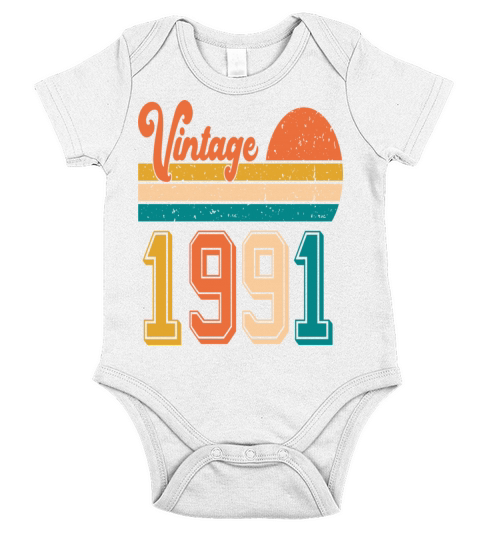 Vintage 1991 birthday gift Short Sleeve Baby One-Piece