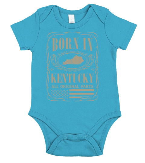 Vintage America US States Born Kentucky Short Sleeve Baby One-Piece