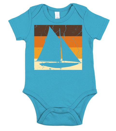 Vintage Sailboat Boat Ship Sailor Yacht Sailing Short Sleeve Baby One-Piece