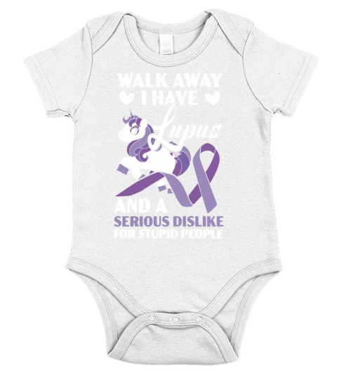 Walk Away I Have Lupus Unicorn Lupus Awareness Short Sleeve Baby One-Piece