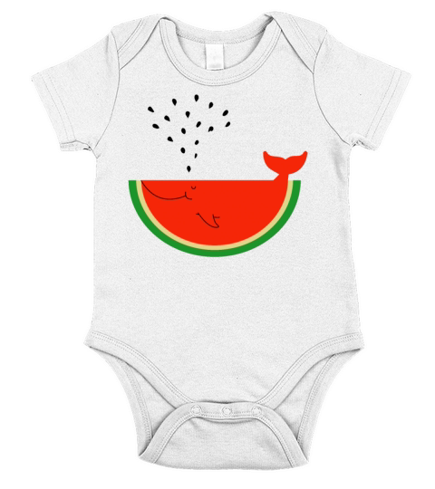 Watermelon Whale Short Sleeve Baby One-Piece