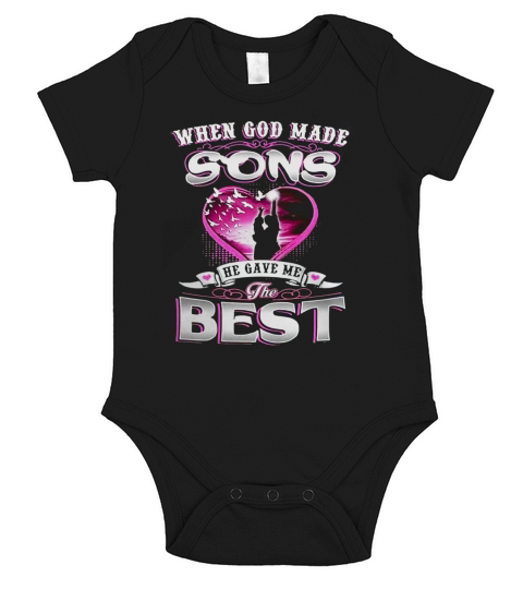 When God made sons he gave me the best shirt Short Sleeve Baby One-Piece