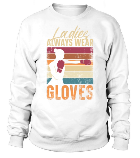 Boxing Girl Vintage Retro Ladies Sweatshirt Unisex
