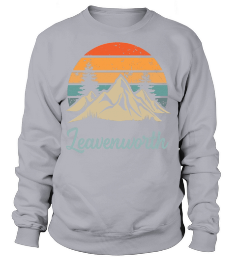 Leavenworth Retro Vintage Mountain Sunset Outdoors Sweatshirt Unisex