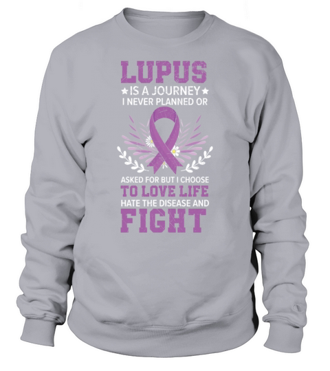 Lupus Awareness Purple Ribbon Autoimmune Disease Sweatshirt Unisex
