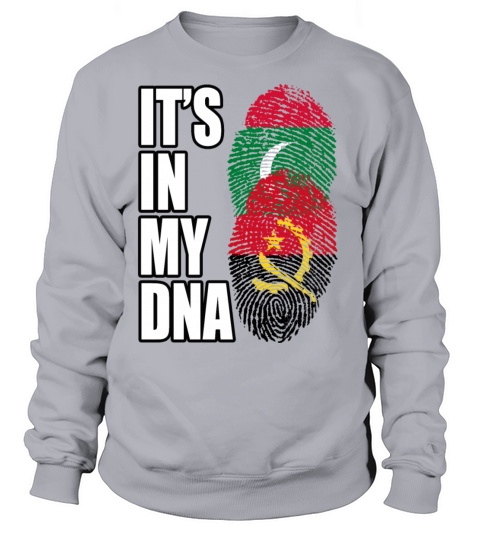 Maldivian And Angolan Mix Heritage DNA Flag Sweatshirt Unisex