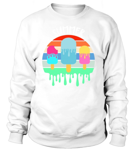 Melting Ice Cream Hot Summer Vacation Retro Vintag Sweatshirt Unisex