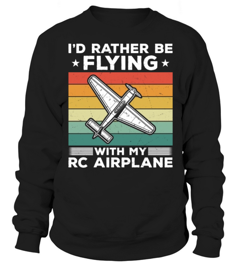 Retro RC Aircraft Pilot Men Boys RC Airplane Sweatshirt Unisex