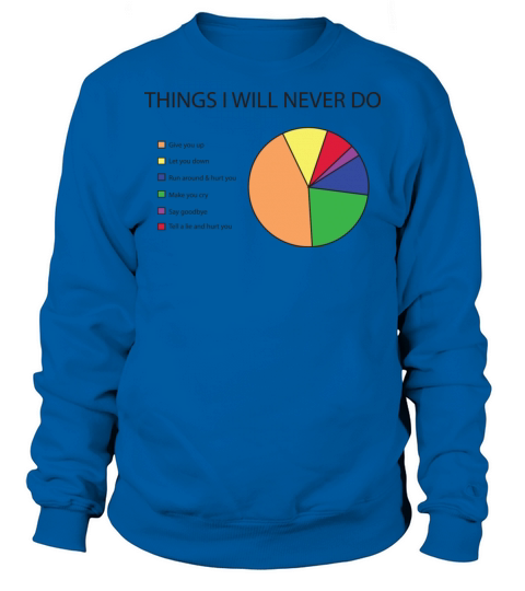 Things I will never do pie chart Sweatshirt Unisex