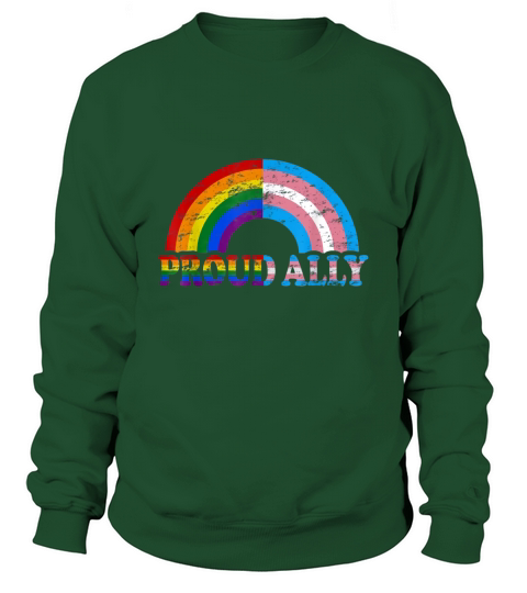 Vintage Proud Ally Flag Rainbow LGBT Transgender Pride Month shirt Sweatshirt Unisex