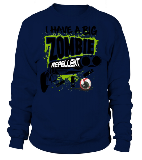Zombie Repellent Halloween Funny Gun Art Light Sweatshirt Unisex