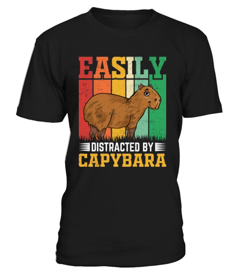 Retro Vintage Style Easily Distracted by Capybara T-Shirt Unisex