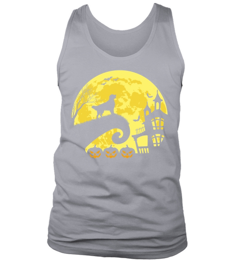 Golden Retriever and Halloween moon Funny Tank Top Unisex