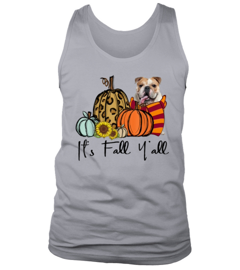 Its Fall Yall English Bulldog Leopard Pumpkin Su Tank Top Unisex