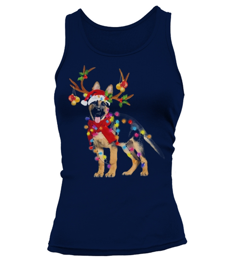 Merry Christmas German Shepherd Gorgeous Reindeer Christmas shirt Tank top Woman