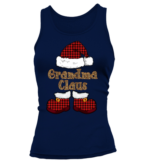 Grandma Claus Buffalo Plaid Santa Hat Tank top Woman