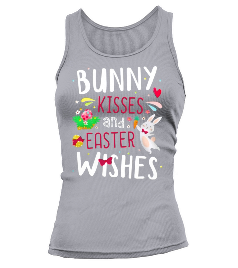 Happy Easter Day Funny T shirt Bunny Kisses And Easter Wishes Shirt Sunday Easter Day Black Youth B Tank top Woman