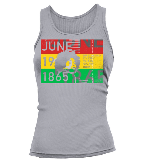 June 19 Stripes Color Black Juneteenth Vintage Tank top Woman