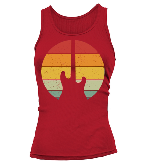 Vintage Retro Electric Guitar Vintage Music Tank top Woman