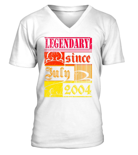 18th birthday Legendary since July 2004 vintage V-Neck T-shirt