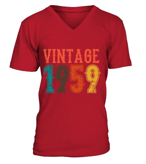 1959 Born Birthday Dad Vintage 1959 V-Neck T-shirt