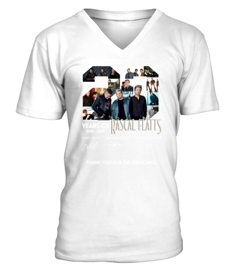 20 Years Of Rascal Flatts 1999 2019 Thank You For The Memories Signatures shirt V-Neck T-shirt
