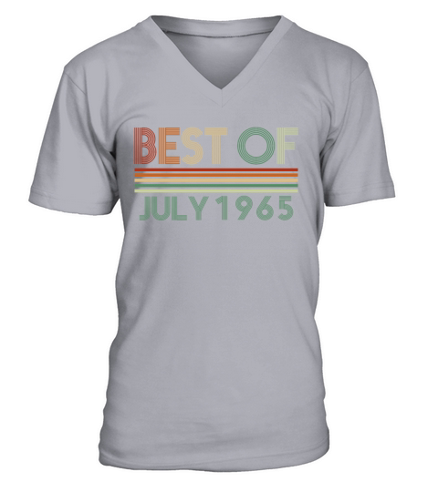 57th birthday July vintage 1965 gift idea V-Neck T-shirt