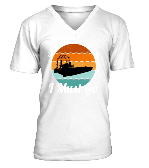 Airboat Fanboat Airboating Planeboat Swamp boat V-Neck T-shirt