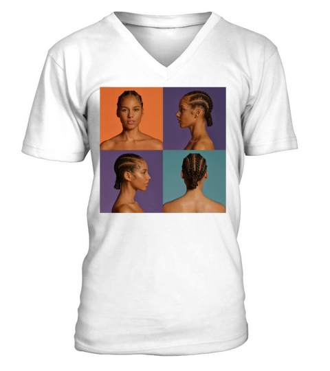 Alicia Keys Hole In Shirt V-Neck T-shirt