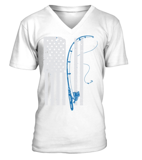 American Flag Fishing Vintage Fishing Lovers V-Neck T-shirt