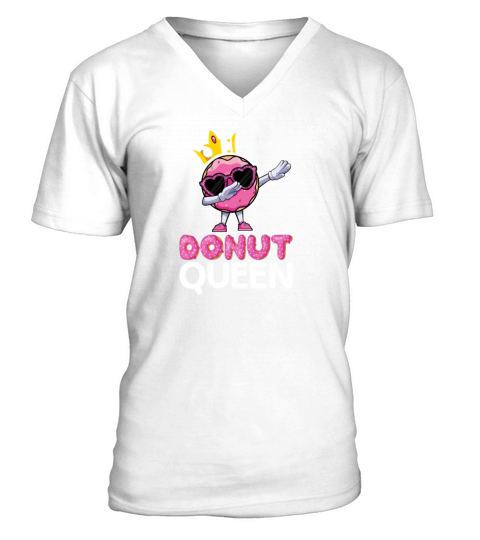 Dabbing Donut Queen - Dab Dance Style Doughnut V-Neck T-shirt