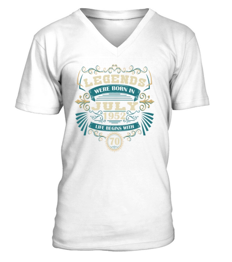 Funny Sayings for 50th Birthday July 1952 Vintage V-Neck T-shirt