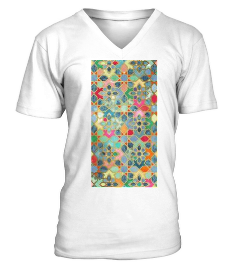 Gilt & Glory - Colorful Moroccan Mosaic - iPhone 7 V-Neck T-shirt
